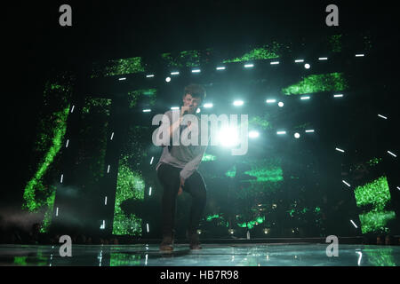 Shawn Mendes auf der Bühne in der Hauptstadt Jingle Bell Ball mit Coca-Cola in der Londoner O2 Arena. Stockfoto