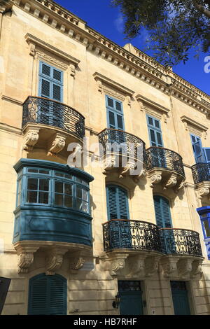 Alten Balkon in Valletta, Malta Stockfoto