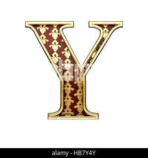 y goldenen Buchstaben 3d illustration Stockfoto