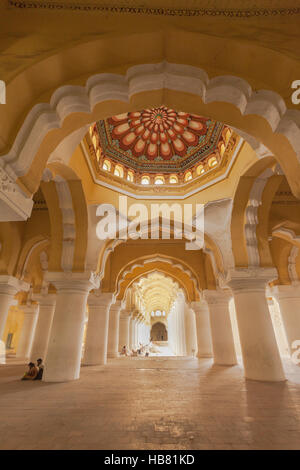 Thirumalai Nayakkar Mahal, Madurai, Indien. Innenraum. Stockfoto