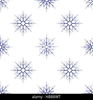 Nahtlose Muster mit blauen Schneeflocken Stock Vektor
