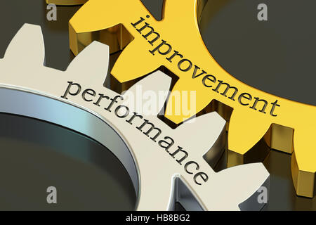Verbesserung der Performance-Konzept auf die Zahnräder, 3D rendering Stockfoto