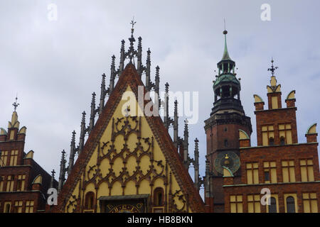 Historisches Rathaus Wroclaw/Breslau Polen Stockfoto