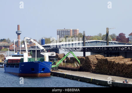 Holz-Lager in Lübeck Stockfoto