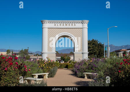 Das große Alhambra Symbol Wahrzeichen von Los Angeles, Kalifornien Stockfoto