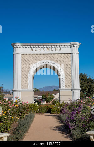 Das große Alhambra Symbol Wahrzeichen von Los Angeles, Kalifornien Stockfoto