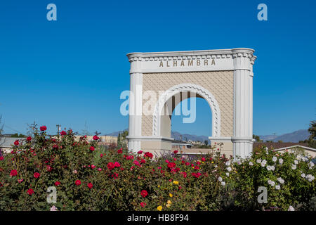 Das große Alhambra Symbol Wahrzeichen von Los Angeles, Kalifornien Stockfoto