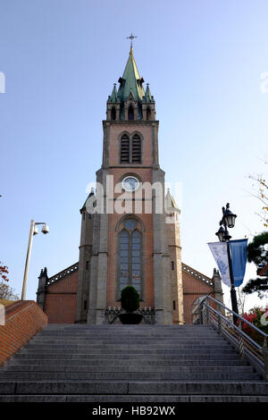 Die Kathedrale der Heiligen Jungfrau von der Unbefleckten Empfängnis, auch bekannt als Myeongdong Kathedrale, Seoul, Südkorea Stockfoto