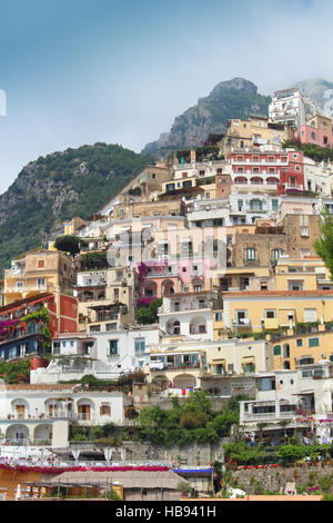 Positano-Häuser Stockfoto
