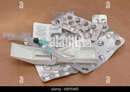 Gebrauchte Pharma Stockfoto
