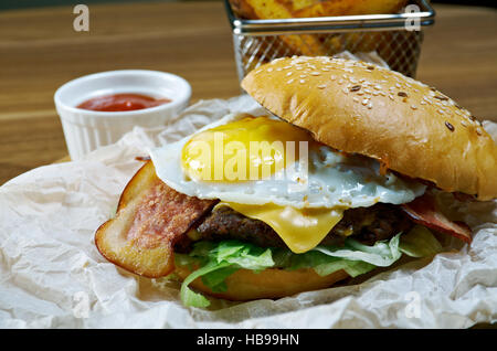 Gegrilltes Schweinefleisch Burger Stockfoto