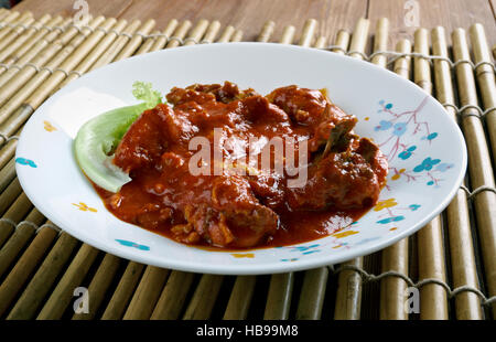 Westafrika würziges Huhn Erdnuss-Suppe Stockfoto