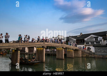 Nacht-Stück von Wuzhen Dorf im Süden von China Stockfoto