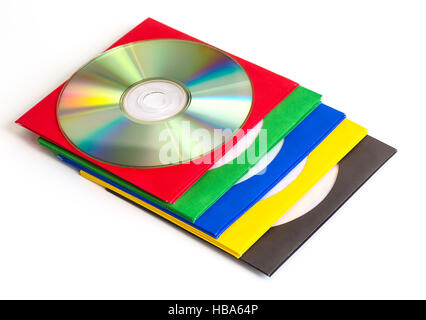 CD / DVD CD Hüllen für Datenträger Stockfoto