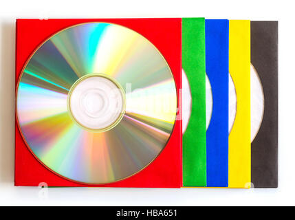 CD / DVD CD Hüllen für Datenträger Stockfoto