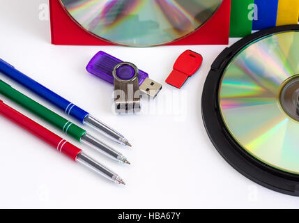 CD / DVD CD Hüllen für Datenträger Stockfoto
