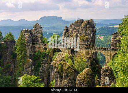 Basteibruecke - Bastei-Brücke 01 Stockfoto