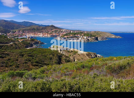 Collioure in Frankreich - die Stadt Collioure in Frankreich Stockfoto