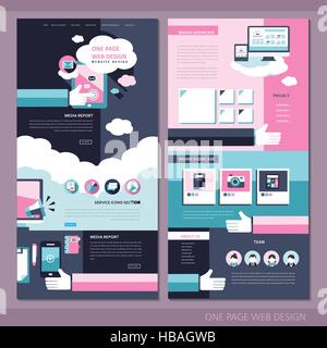 Business Konzept einer Seite Website Design-Vorlage in flachen Stil Stock Vektor