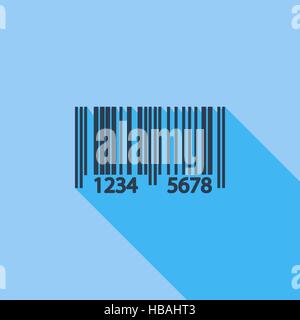 Barcode-Symbol. Flache Vektor zugehörige Symbol mit langen Schatten für Web und mobile Anwendungen. Es ist einsetzbar als - Logo, Symbol, Piktogramm, Infografik Eleme Stock Vektor