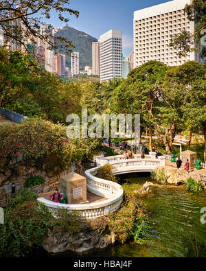 Hong Kong Park im Zentrum von Hongkong. Stockfoto