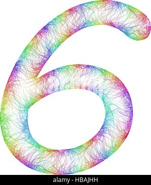 Regenbogen-Skizze-Schriftdesign - Nr. 6 Stock Vektor