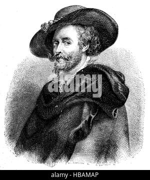 Sir Peter Paul Rubens, war 28 Juni 1577-1640, ein flämischer Barock Maler, historische Abbildung von 1880 Stockfoto