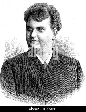 Emil Karl Goetze, 19. Juli 1856-28. September 1901, deutscher Opernsänger (Tenor), historische Illustration von 1880 Stockfoto