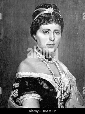 Prinzessin Augusta von Saxe-Weimar-Eisenach, Augusta Marie Luise Katharina war 30. September 1811 - 7. Januar 1890, Königin von Preußen und die erste deutsche Kaiserin, historische Darstellung aus dem Jahr 1880 Stockfoto