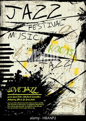 elegante jazz Festival-Musik-Poster-Design-Vorlage Stock Vektor