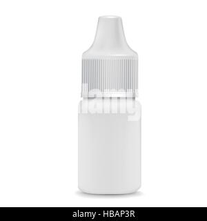 Auge oder Ohr Tropfen Flasche isoliert auf weißem Hintergrund Stock Vektor