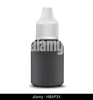 Auge oder Ohr Tropfen Flasche isoliert auf weißem Hintergrund Stock Vektor
