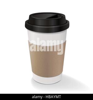 Kaffee Pappbecher isoliert auf weißem Hintergrund Stock Vektor