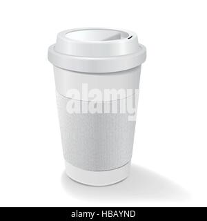White-Paper Kaffee Tasse isoliert auf weißem Hintergrund Stock Vektor