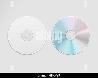 Blu-Ray CD oder DVD auf grauem Hintergrund isoliert Stock Vektor