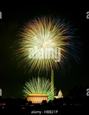 Feuerwerk über dem Washington DC am 4. Juli Stockfoto