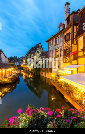 Colmar-Frankreich-Nacht Stockfoto