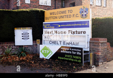 Sutton United FC eingeschliffen Gander Green Lane Sutton Surrey UK Stockfoto