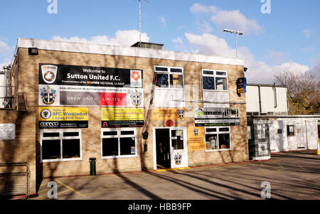 Sutton United FC eingeschliffen Gander Green Lane Sutton Surrey UK Stockfoto