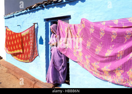 Indien - Rajasthan - Dorf des environs de Chittorgarh Stockfoto