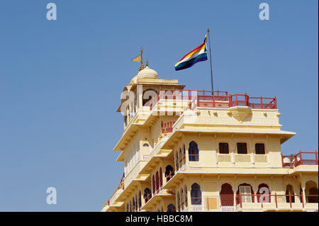 Inde, Rajasthan, Jaipur la Ville Rose, le Stadtschloss. Indien, Rajasthan, Jaipur Pink City, das Stadtschloss. Stockfoto