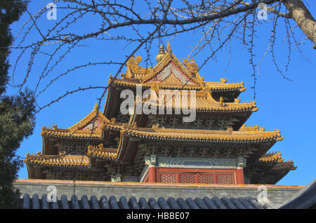 Ecke Turm, die Verbotene Stadt, Peking China Stockfoto