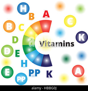 Bunte Vitamine Vektor Stockfoto