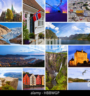 Collage aus Norwegen Reisebilder (meine Fotos) Stockfoto