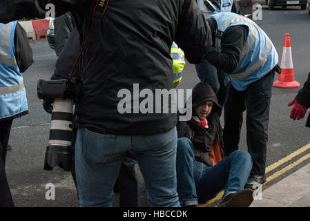 London, UK. 5. Dezember 2016. Artikel 50 Anhörung vor dem obersten Gerichtshof, Minojr Aneignungsweisen brach aus zwischen Pre und anti-Brexit Credit: Ian Davidson/Alamy Live News Stockfoto