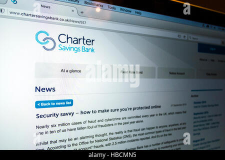 Charta Sparkasse, UK. 6. Dezember 2016. "Charta Savings Bank" gibt Abmahnungen an Kunden nach einer Pause in. Computer mit Menschen finanzielle Details wurden angeblich von ihren Wolverhampton Büros gestohlen. Volkspartei Details wie Name und Adresse können verwendet werden, um Kunden Identitäten zu schmieden und stehlen Geld von ihren Konten. © Cernan Elias/Alamy Live-Nachrichten Stockfoto