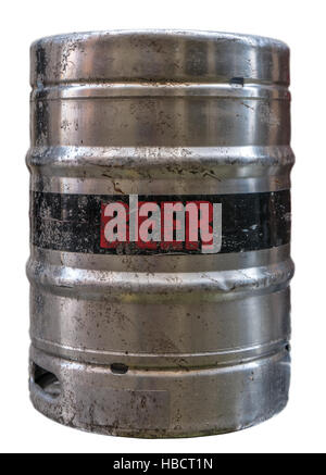 Isolierte Metall-Beer-Keg Stockfoto