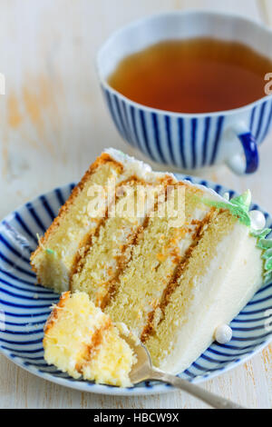 Stück Kuchen für Tee. Stockfoto