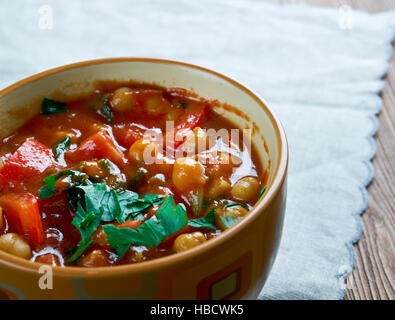 Chorizo-Kichererbsen-Suppe Stockfoto