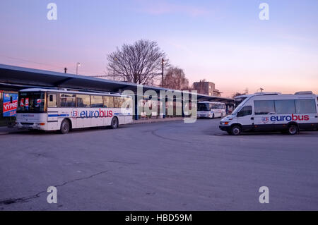 Busbahnhof in Kosice (Slowakei) Stockfoto